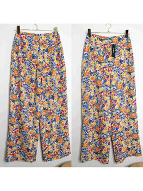 NWT Lulus Colorful Floral High Waist Wide Leg Pants - Small